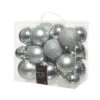 Lot De 26 Boules De Noël Lara Argent -Village de Noel 020740
