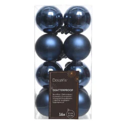 Lot De 16 Boules De Noël (D40 Mm) Alpine Bleu Nuit