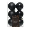 Lot De 12 Boules De Noël (D60 Mm) Alpine Noir -Village de Noel 021996