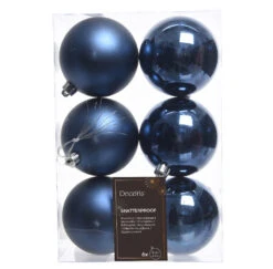 Lot De 6 Boules De Noël (D80 Mm) Alpine Bleu Nuit