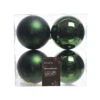 Lot De 4 Boules De Noël (D100 Mm) Alpine Vert Sapin -Village de Noel 022187