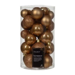 Lot De 30 Boules De Noël Alpine Assorties Brun Gingembre