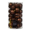 Lot De 30 Boules De Noël Alpine Assorties Brun Café -Village de Noel 023071