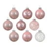 Lot De 13 Boules De Noël (D70 Mm) Cristal En Verre Rose -Village de Noel 1 3 cristal boule verre brillant mat decore rose poudre 128937 1685966263