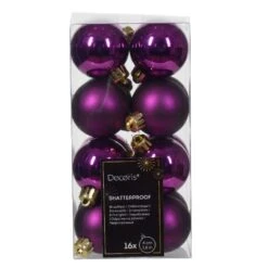 Lot De 16 Boules De Noël (D40 Mm) Alpine Violet