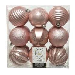 Lot De 18 Boules De Noël (D80 Mm) Anaelle Rose Poudré