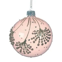 Lot De 6 Boules De Noël En Verre (D80 Mm) Clarie Rose Poudré