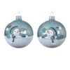 Lot De 6 Boules De Noël En Verre Pablo Bleu Brumeux -Village de Noel 1 bo te 6 en verre boule verre emaille bonh neige 2ass dia8 00cm bleu brumeux 116365 1653903133