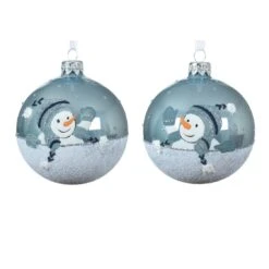Lot De 6 Boules De Noël En Verre Pablo Bleu Brumeux
