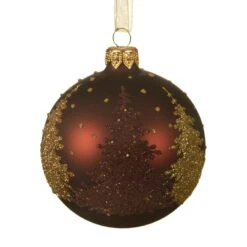 Lot De 6 Boules De Noël En Verre (D80 Mm) Pyn Acajou