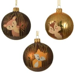 Lot De 6 Boules De Noël En Verre Foxy Cannelle