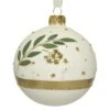 Lot De 6 Boules De Noël En Verre (D80 Mm) Sao Blanc Laine -Village de Noel 1 bo te 6 en verre boule verre mat feuille a ligne dia8 00cm blanc laine 116284 1653904919