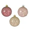 Lot De 6 Boules De Noël En Verre (D80 Mm) Gemme Rose Poudré -Village de Noel 1 bo te 6 en verre boule verre transparent brillant lignes paillettes 3col ass dia8 00cm assortie 116137 1653911772