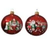 Lot De 6 Boules De Noël En Verre (D80 Mm) Santa Rouge -Village de Noel 1 bo te 6 en verre boule verre transparent brillant train pere noel rudolphe et bonhomme neige 2ass dia8 00cm rouge no l 116344 1653903651