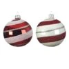Lot De 6 Boules De Noël En Verre (D80 Mm) Spirale D'antan Rouge -Village de Noel 1 bo te 6 en verre boules verre brillant emaille volute horizontale 2col ass dia8 00cm assortie 116134 1653912642