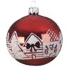 Lot De 6 Boules De Noël En Verre (D80 Mm) Maison Enneigée Rouge -Village de Noel 1 bo te 6 en verre boules verre brillant maisons dia8 00cm rouge no l 115954 1653916321