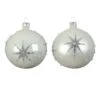 Lot De 6 Boules De Noël En Verre (D80 Mm) Astre Blanc Givré -Village de Noel 1 bo te 6 en verre boules verre brillant mat etoile et pois 2ass dia8 00cm blanc d hiver 116032 1653915026