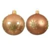 Lot De 6 Boules De Noël En Verre (D80 Mm) Astre Caramel -Village de Noel 1 bo te 6 en verre boules verre brillant mat etoile et pois 2ass dia8 00cm caramel 116062 1653914058