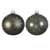 Lot De 6 Boules De Noël En Verre (D80 Mm) Astre Vert Mousse -Village de Noel 1 bo te 6 en verre boules verre brillant mat etoile et pois 2ass dia8 00cm vert mousse 116053 1653914848