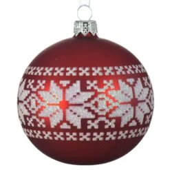 Lot De 6 Boules De Noël En Verre (D80 Mm) Nordic Rouge