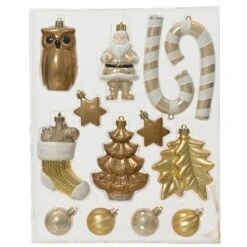 Kit De Décoration De Sapin De Noël Manaé Or