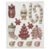 Kit De Décoration De Sapin De Noël Manaé Rose -Village de Noel 1 boite mix bonhomme voiture sapin flocon rose 128892 1685967353