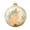 Boule De Noël (D100 Mm) Mon Premier Noël En Verre Jolly Bleu -Village de Noel 1 boule deco vr licorne 2clasfr r nblanc hv email a bleu bb et r ndecor bebe rose bleu r nmon premier no l r na chapeau or avec ruban dia10cm assortie 70723 1