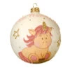Boule De Noël (D100 Mm) Mon Premier Noël En Verre Jolly Rose -Village de Noel 1 boule deco vr licorne 2clasfr r nblanc hv email a bleu bb et r ndecor bebe rose r nmon premier no l rose r na chapeau or avec ruban dia10cm assortie 70722 1