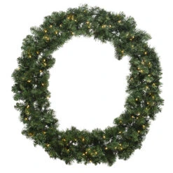 Couronne De Noël Lumineuse Royal D50 Cm Vert/ Blanc Chaud
