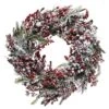 Couronne De Noël Rouge Givrée D60 Cm