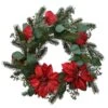 Couronne De Noël Décorée Poinsettia D40 Cm -Village de Noel 1 couronne deco pointsettia dia40cm vert 85712 1589878936