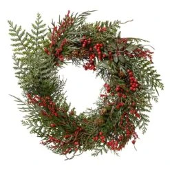 Couronne De Noël Jiny D50 Cm -Village de Noel 1 couronne paillettes baies 129165 1685697601