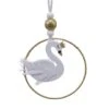Suspension Cygneo De Noël Blanc -Village de Noel 1 cygne mdf sur anneau metal perls bois dia8 50 h1 00cm assortie blanc 100147 1624355540