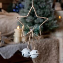 Etoile De Noël à Suspendre Grelots Naturel