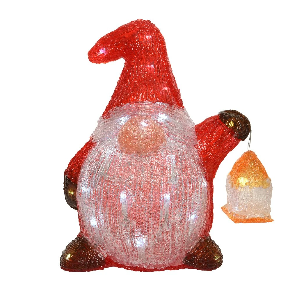 Père Noël Lumineux à Piles Nain Blanc Froid 40 LED 4 Père Noël Lumineux à Piles Nain Blanc Froid 40 LED – Image 2