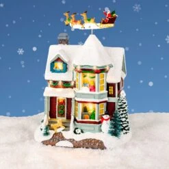 Maison De Village Illuminée à Piles Soir De Noël