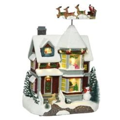 Maison De Village Illuminée à Piles Soir De Noël 7 Maison De Village Illuminée à Piles Soir De Noël -Village de Noel 1 led maison polyresine fixe bo intrieur l15 40 w22 20 h29 50cm 11l blanc chaud 116488 1653900317