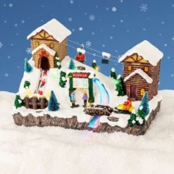 Village De Noël Lumineux Station De Sports D'hiver