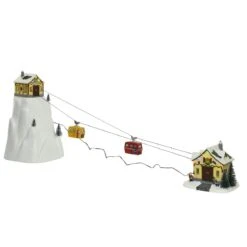 Village De Noël Lumineux Et Musical Télépherique -Village de Noel 1 led paysage polyresine fixe intrieur l31 50 w32 50 h53 00cm 16l blanc chaud multi 116599 1653897629