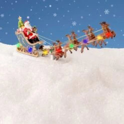 Traineau Du Père Noël à Piles En Route Pour Sa Tournée