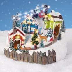 Village De Noël Lumineux Et Musical Vacances à La Neige