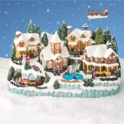 Village De Noël Lumineux Et Musical Enneigé