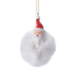 Père Noël à Suspendre Doudou Blanc -Village de Noel 1 mod b figurine polyresine a pompon 128530 1685539654