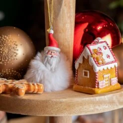 Père Noël à Suspendre Doudou Blanc -Village de Noel 1 mod b figurine polyresine a pompon 128530 1687427399