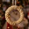Couronne De Noël à Suspendre En Paille Naturel
