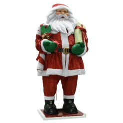 Père Noël Ulrik H300 Cm -Village de Noel 1 pere noel pes exterieur extra geant pour pro r npied hetre s base fer r ntissu pes tete pol pds cntr pu r npliable emb a assmbl d 1 boite 78x130x300cm r n rouge couleur s 86363 1589283967