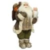 Père Noël Avec Hibou H60 Cm -Village de Noel 1 pere noel polyester hibou sac a cadeau branche baie pomme de pin bouton s chemise lunettes l19 00 w27 00 h60 00cm brun a autre couleur s 116518 1653899618