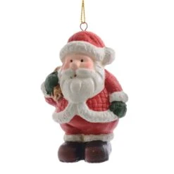 Père Noël à Suspendre Pierre Rouge -Village de Noel 1 pere noel terre cuite 2ass l5 50 w5 00 h7 50cm rouge no l mod b 115279 1653999042