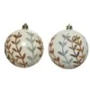 Lot De 12 Boules De Noël (D80 Mm) Feuille Blanc Laine -Village de Noel 1 plateau a 12 boule incassable feuille dia8 00cm blanc laine 116389 1653901718