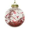 Lot De 12 Boules De Noël (D80 Mm) Passion Rouge -Village de Noel 1 plateau a 12 boule incassable transparent imprime coeur et confettis rouges dia8 00cm transparent 116236 1653909850